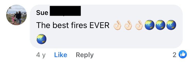 Sue: "The best fires EVER"